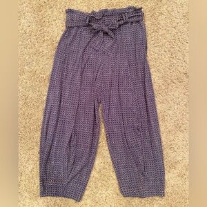 Anthropologie high waisted tie belt pants